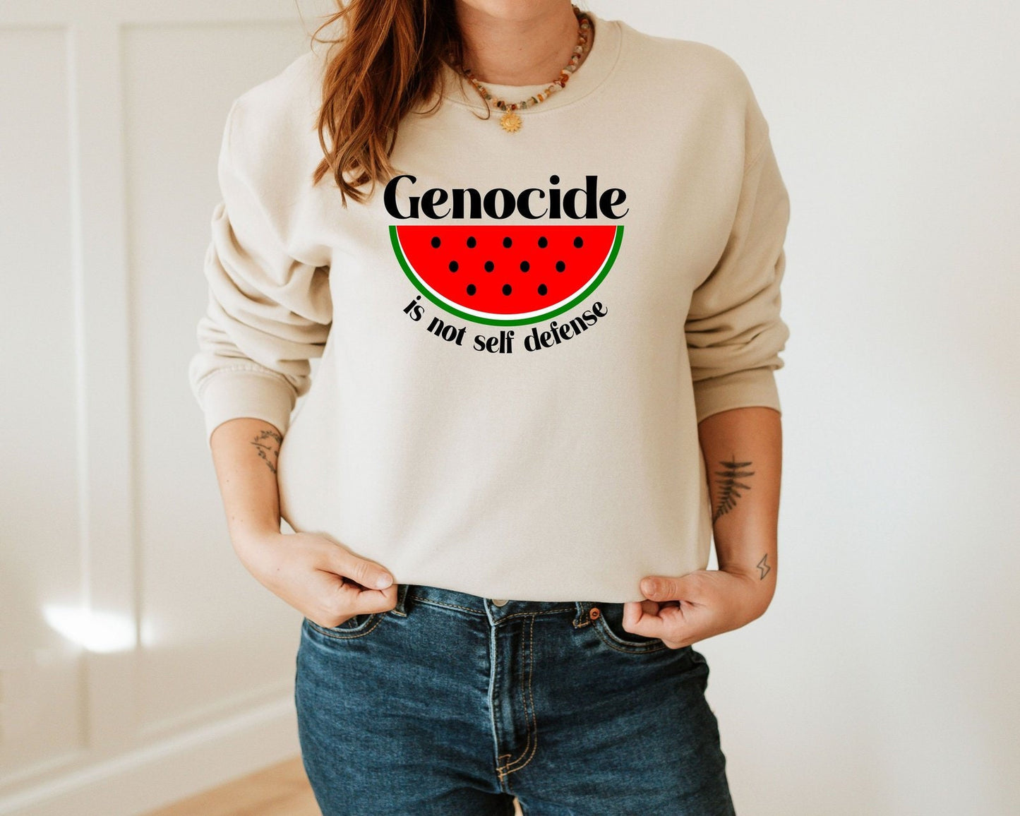 Genocide is Not Self Defense Sweater