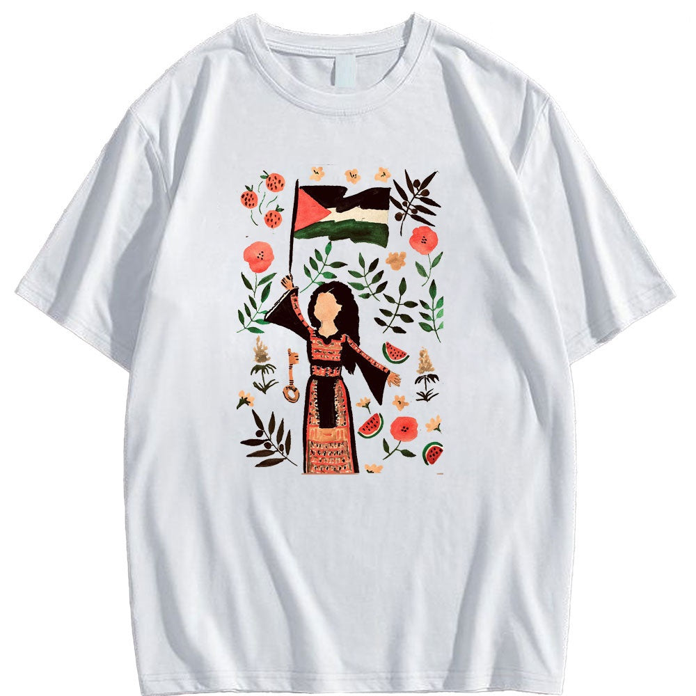 Palestinian Woman Drawing Shirt