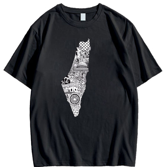 Black & White Geography Shirt (Multiple Designs Available)