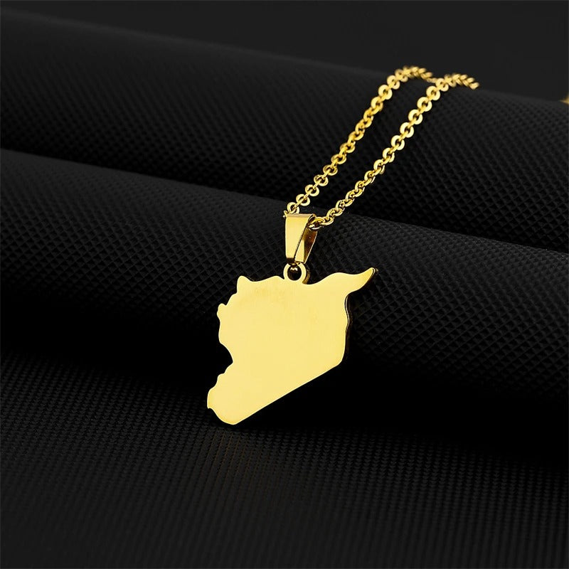 Filled Syrian Geography Necklace/Chain