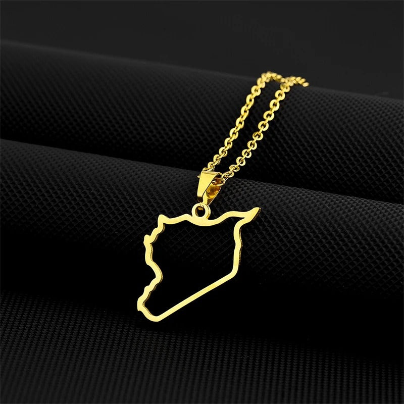 Outline Syrian Geography Necklace/Chain