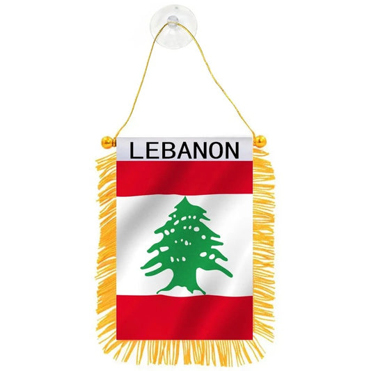 Lebanon Car Rearview Mirror Flag