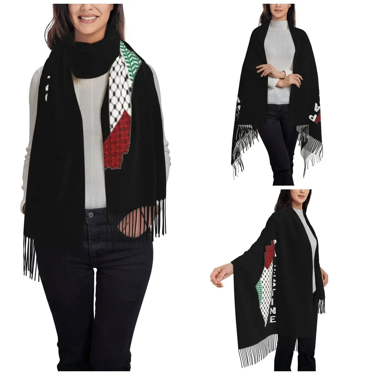 Palestine Geography Kuffiya Shawl Wrap - Project Palestine