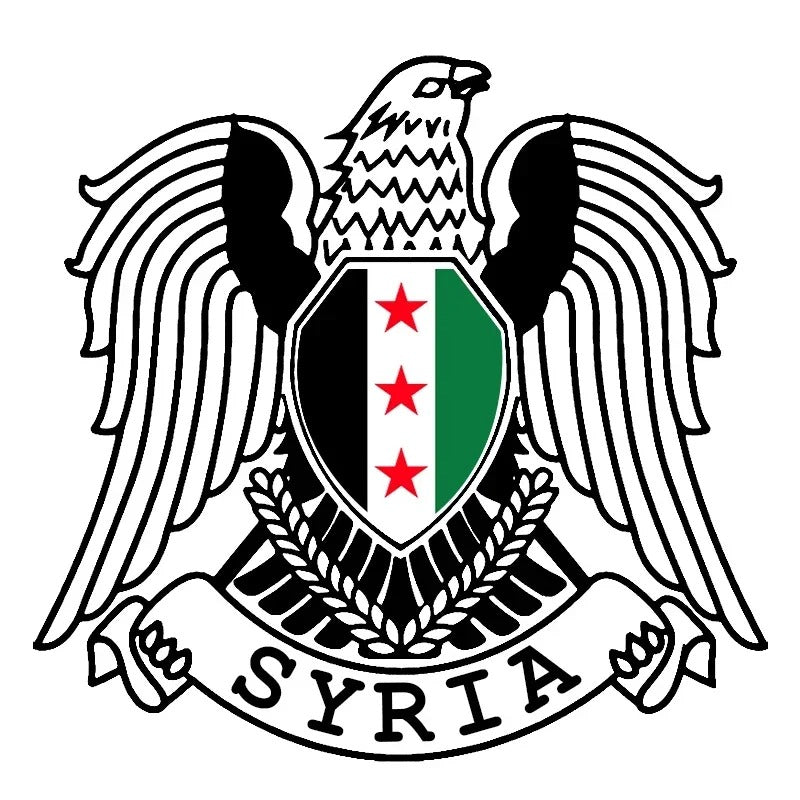 Syrian Coat of Arms Sticker (English)