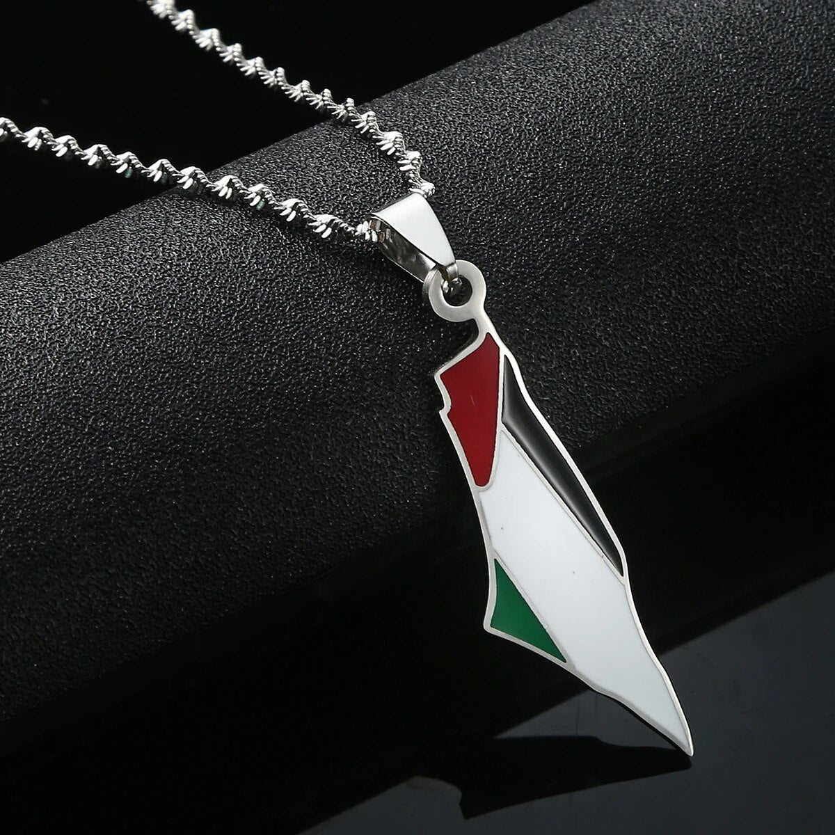 Silver / 20 inches (50 cm) Palestine Map in Geography Necklace/Chain | Project Palestine