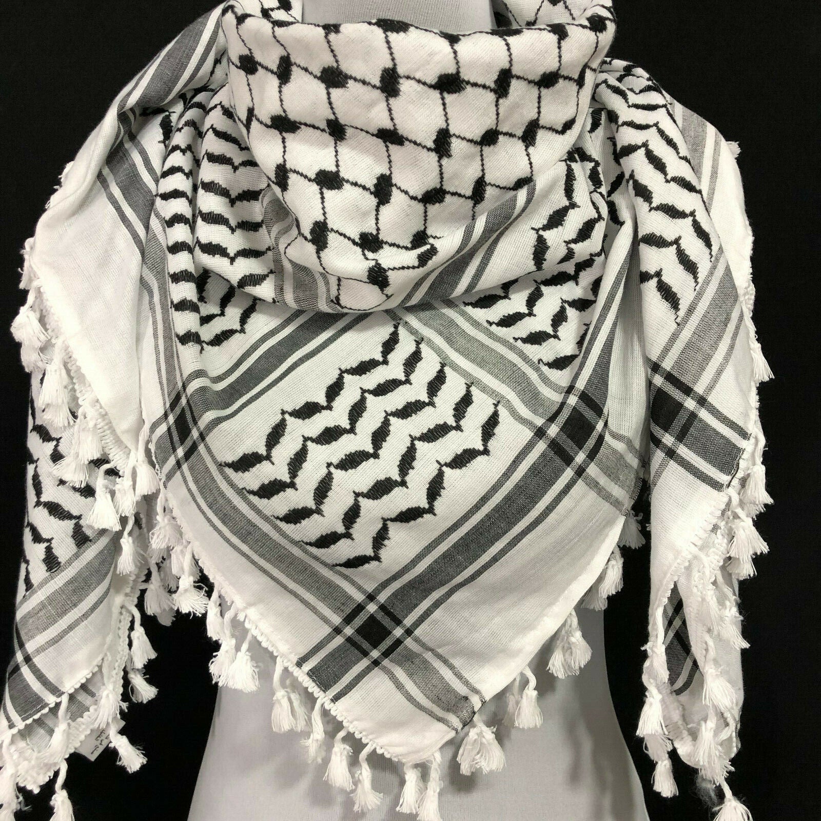 Black and White / 50 x 50 Inches (125 x 125 cm) Original Kuffiya Scarf | Project Palestine