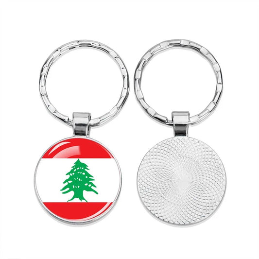 Lebanon Circular Flag Keychain