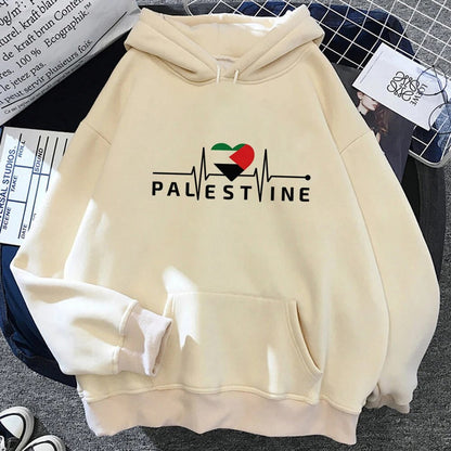 Pulse / XS Cream Color Palestine-styled Hoodies (Multiple Designs Available) | Project Palestine