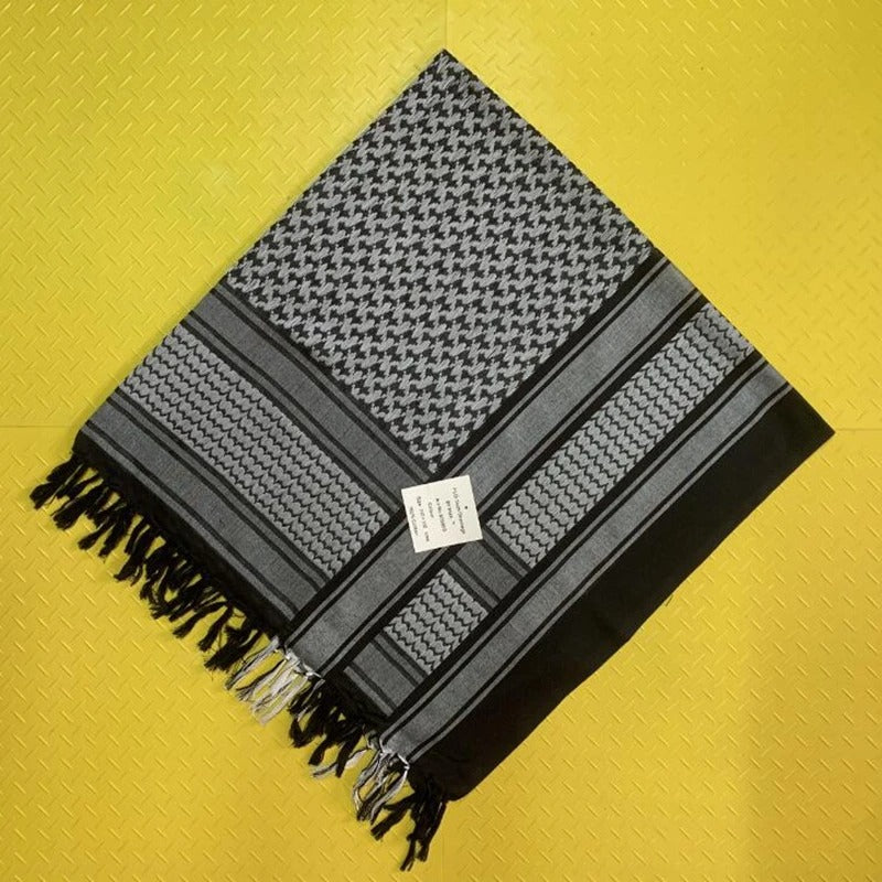 Black Gray / 50 x 50 Inches (125 x 125 cm) Original Kuffiya Scarf | Project Palestine